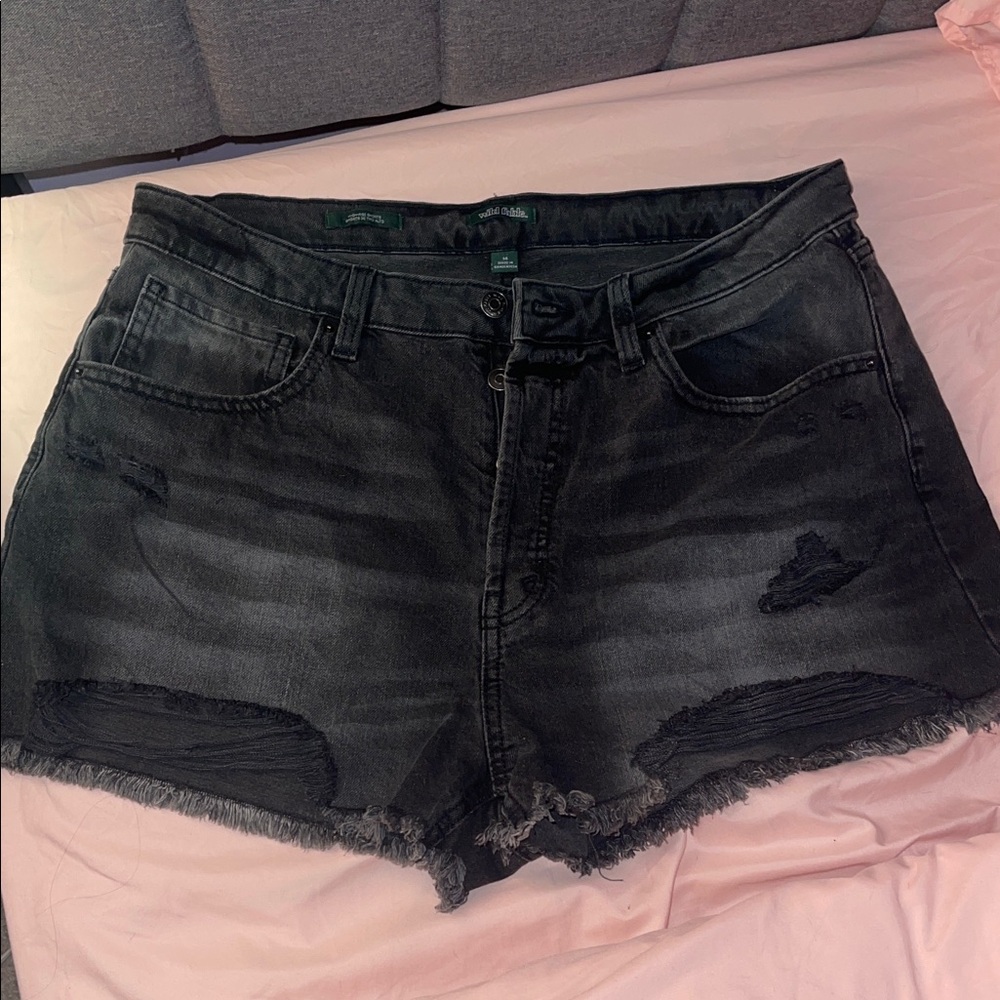 Black Denim Shorts
